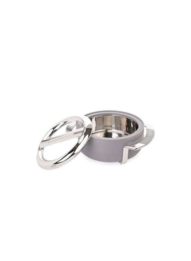 بيلو طقم حافظات طعام بيلو، تصميم رمادي فضي بغطاء شفاف، 3 قطع 1.8 لتر، 2.3 لتر، 2.8 لتر - Image 2